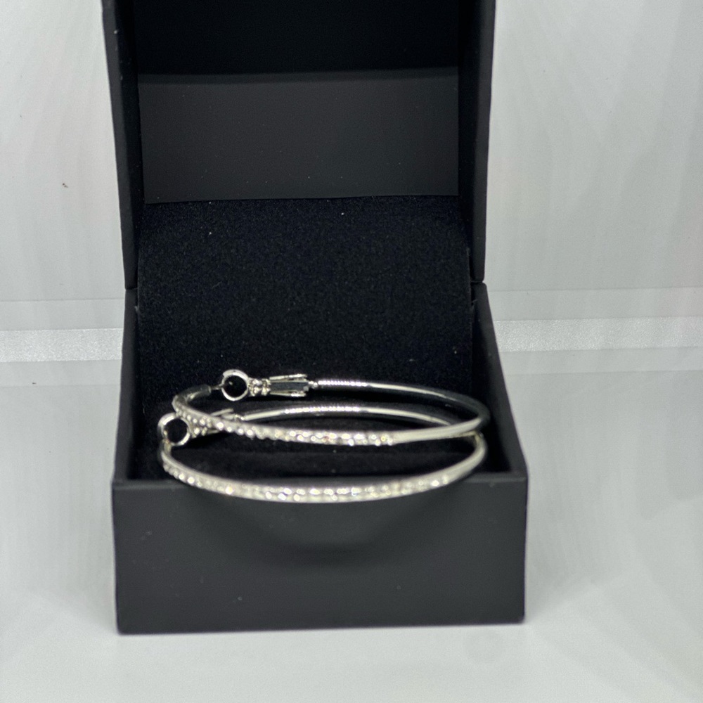 Large beveled hoops originally from Zales.